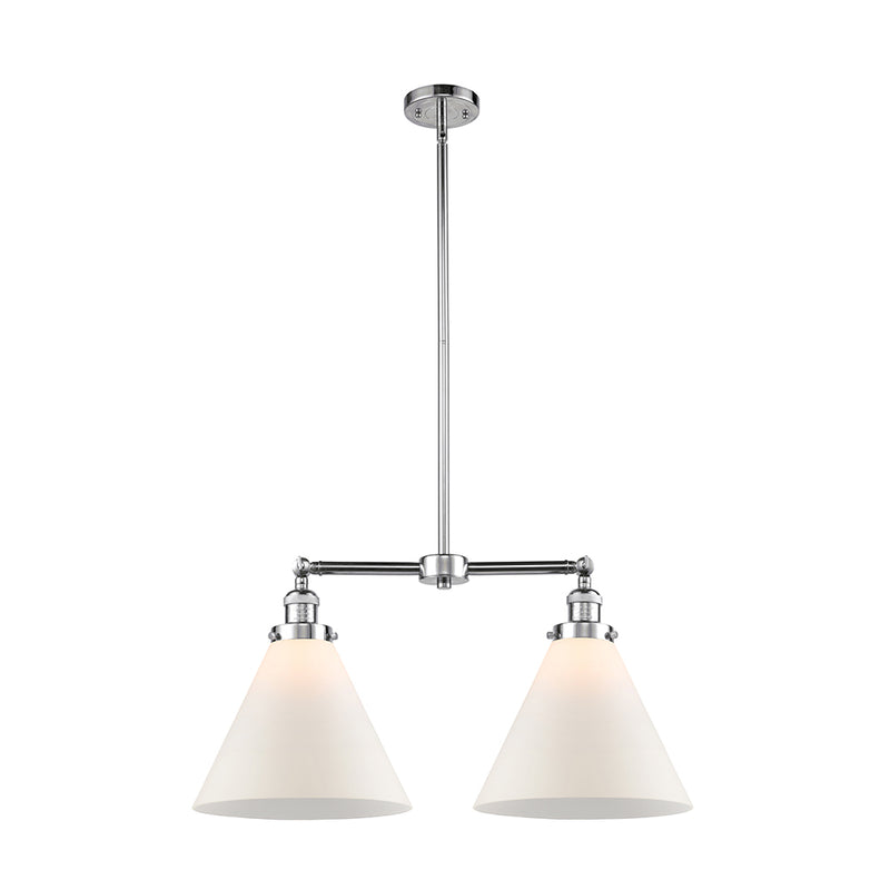 Cone Island Light shown in the Polished Chrome finish with a Matte White shade