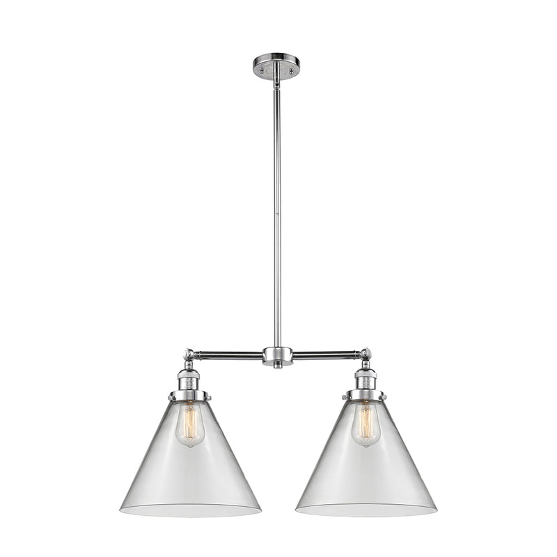 Cone Island Light shown in the Polished Chrome finish with a Clear shade