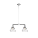 Cone Island Light shown in the Polished Chrome finish with a Clear shade