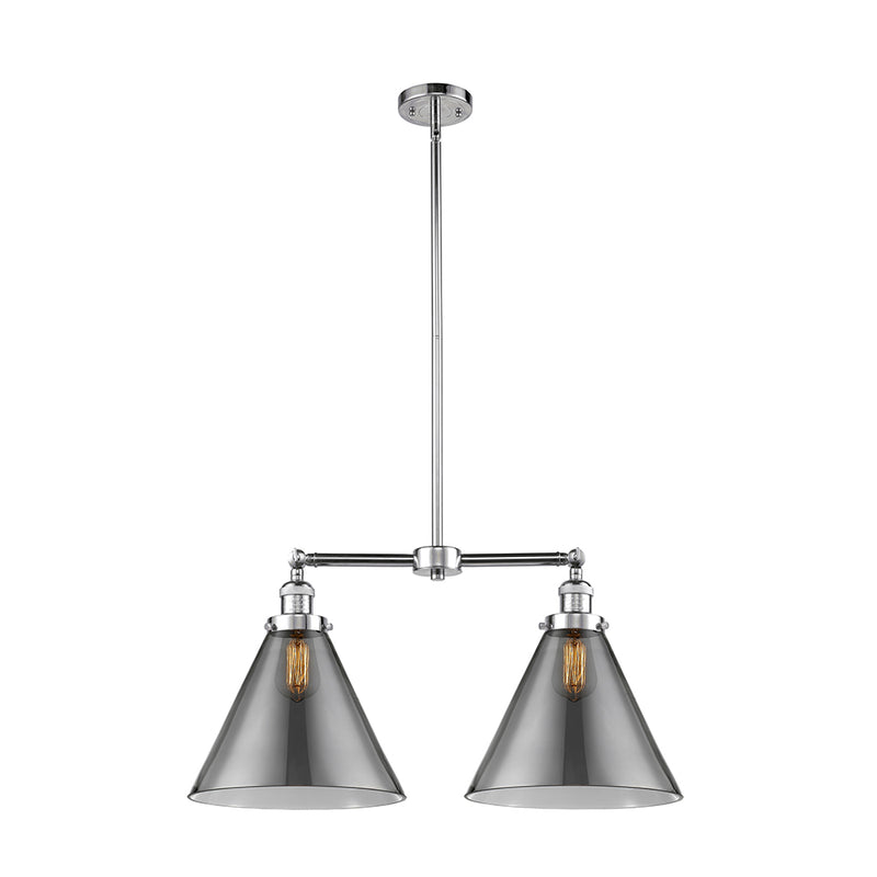 Cone Island Light shown in the Polished Chrome finish with a Plated Smoke shade