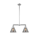 Cone Island Light shown in the Polished Chrome finish with a Plated Smoke shade