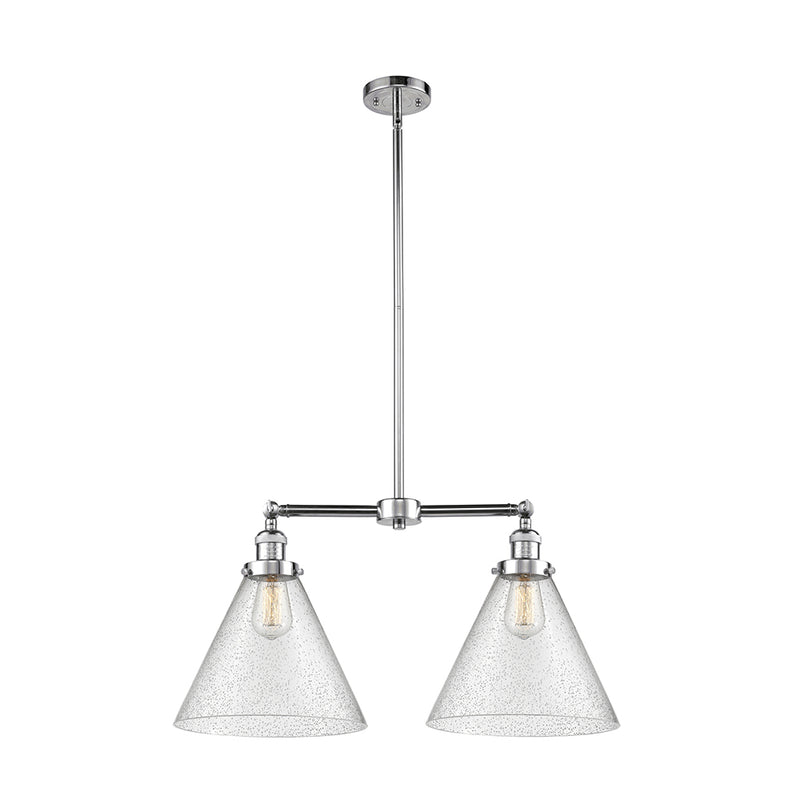 Cone Island Light shown in the Polished Chrome finish with a Seedy shade