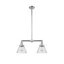 Cone Island Light shown in the Polished Chrome finish with a Seedy shade