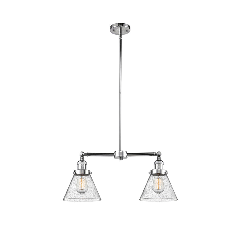 Cone Island Light shown in the Polished Chrome finish with a Seedy shade