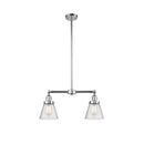 Cone Island Light shown in the Polished Chrome finish with a Seedy shade