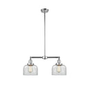 Bell Island Light shown in the Polished Chrome finish with a Clear shade