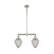 Geneseo Island Light shown in the Polished Nickel finish with a Clear Crackled shade