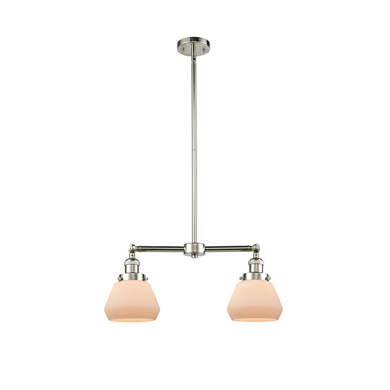 Fulton Island Light shown in the Polished Nickel finish with a Matte White shade