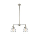 Fulton Island Light shown in the Polished Nickel finish with a Clear shade