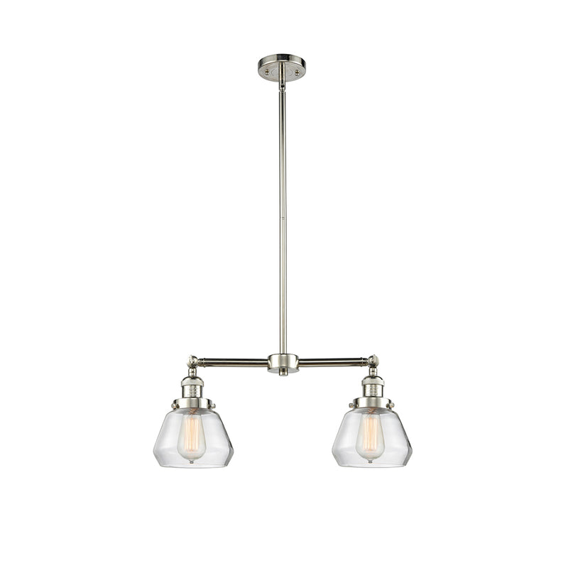 Fulton Island Light shown in the Polished Nickel finish with a Clear shade