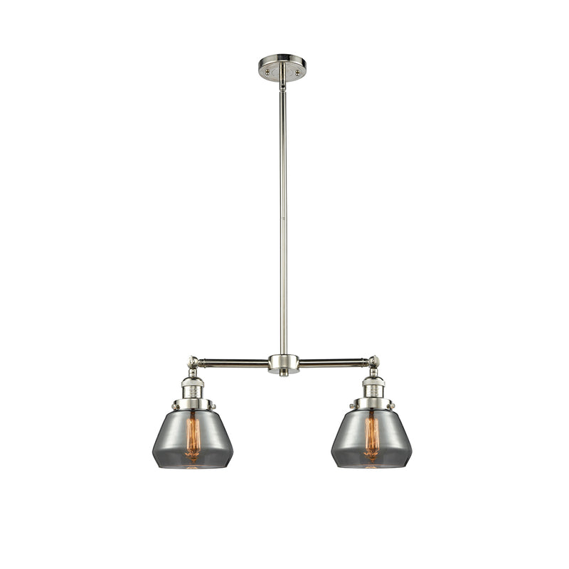 Fulton Island Light shown in the Polished Nickel finish with a Plated Smoke shade