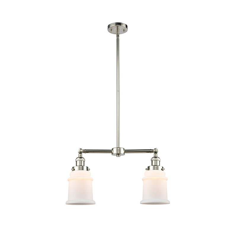 Canton Island Light shown in the Polished Nickel finish with a Matte White shade