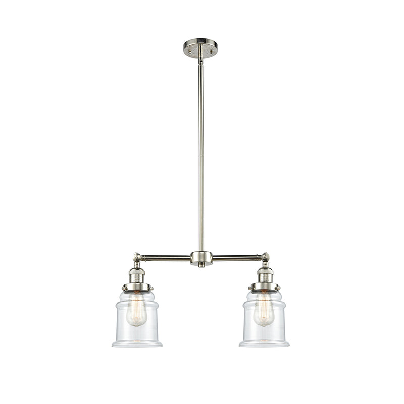 Canton Island Light shown in the Polished Nickel finish with a Clear shade