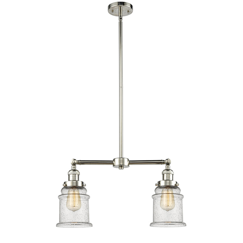 Canton Island Light shown in the Polished Nickel finish with a Seedy shade