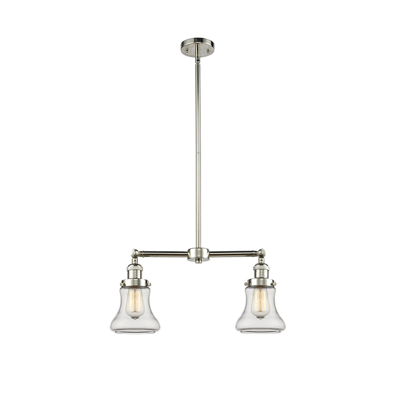 Bellmont Island Light shown in the Polished Nickel finish with a Clear shade