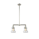 Bellmont Island Light shown in the Polished Nickel finish with a Seedy shade