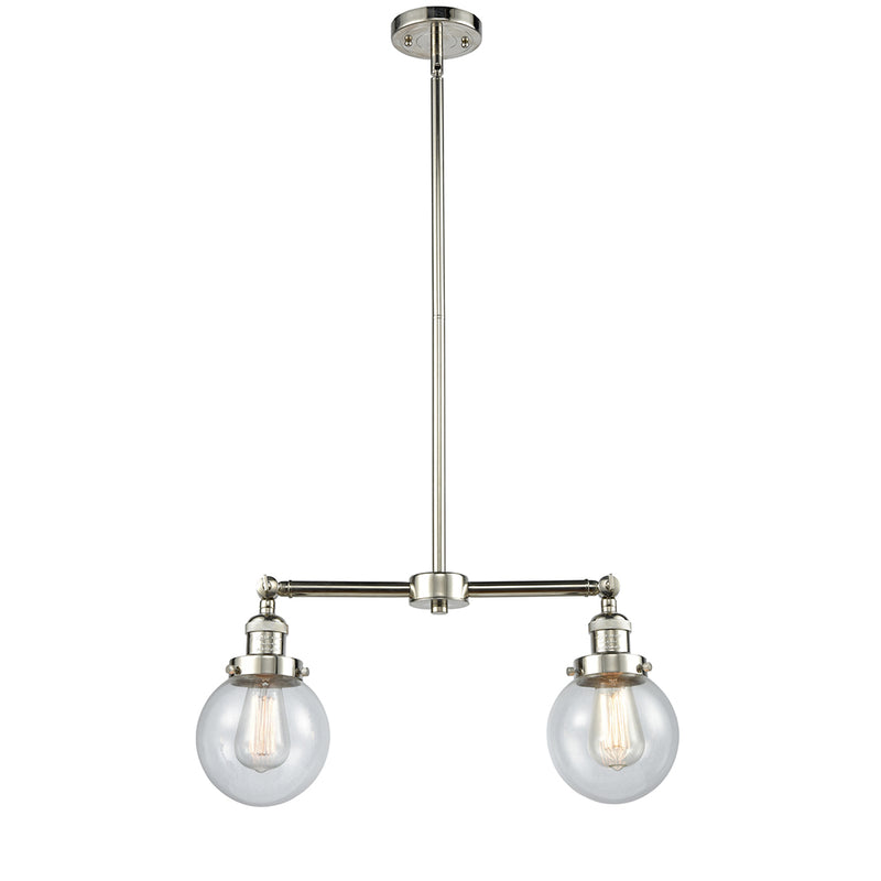 Beacon Island Light shown in the Polished Nickel finish with a Clear shade