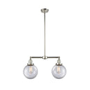 Beacon Island Light shown in the Polished Nickel finish with a Clear shade