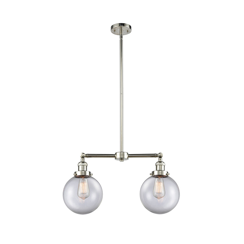 Beacon Island Light shown in the Polished Nickel finish with a Clear shade