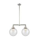 Beacon Island Light shown in the Polished Nickel finish with a Seedy shade