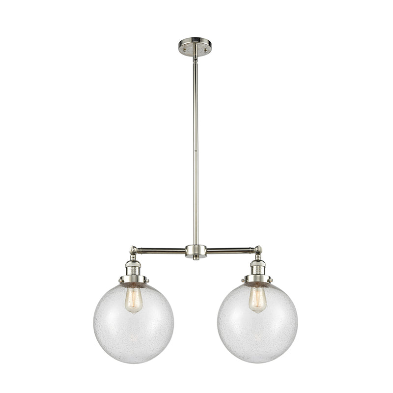 Beacon Island Light shown in the Polished Nickel finish with a Seedy shade