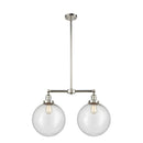 Beacon Island Light shown in the Polished Nickel finish with a Seedy shade