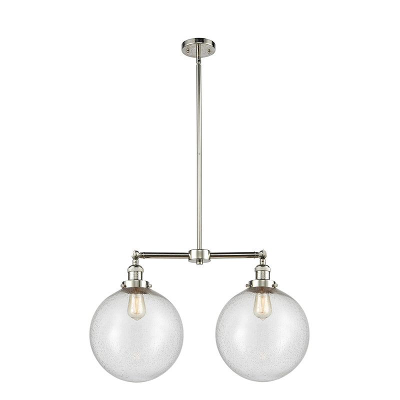 Beacon Island Light shown in the Polished Nickel finish with a Seedy shade