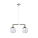 Beacon Island Light shown in the Polished Nickel finish with a Seedy shade