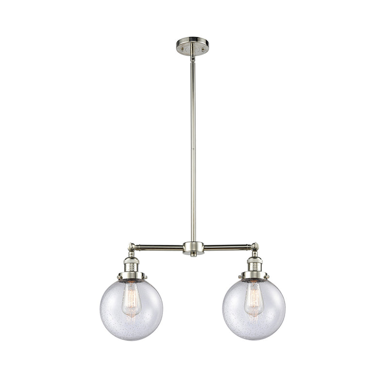 Beacon Island Light shown in the Polished Nickel finish with a Seedy shade