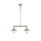 Halophane Island Light shown in the Polished Nickel finish with a Clear Halophane shade