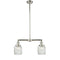 Colton Island Light shown in the Polished Nickel finish with a Clear Halophane shade