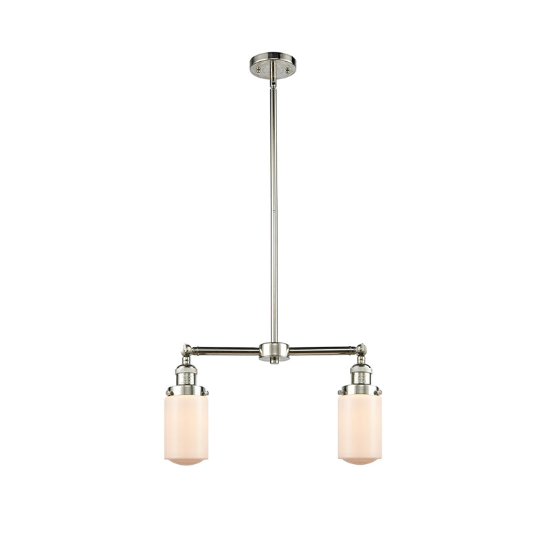 Dover Island Light shown in the Polished Nickel finish with a Matte White shade