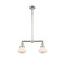 Olean Island Light shown in the Polished Nickel finish with a Matte White shade