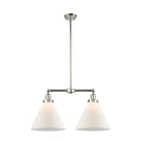 Cone Island Light shown in the Polished Nickel finish with a Matte White shade