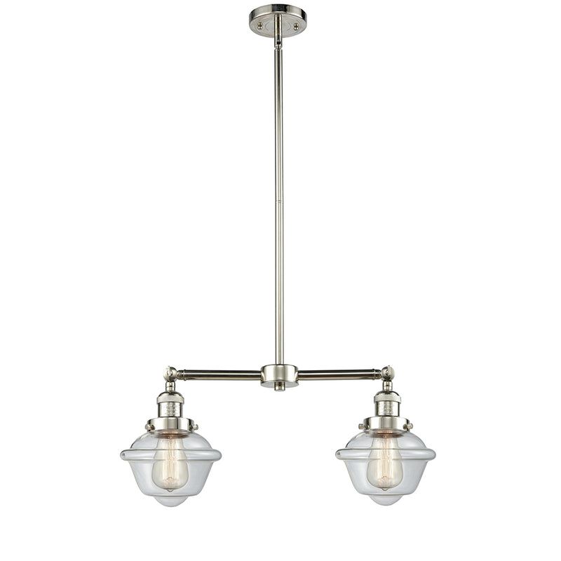 Oxford Island Light shown in the Polished Nickel finish with a Clear shade