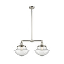 Oxford Island Light shown in the Polished Nickel finish with a Seedy shade