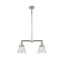 Cone Island Light shown in the Polished Nickel finish with a Clear shade