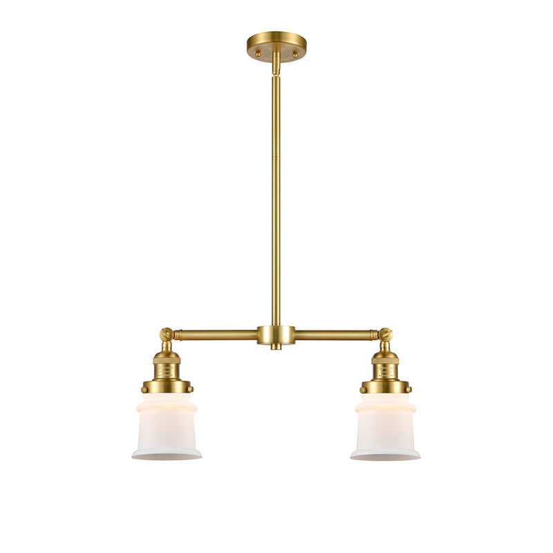 Canton Island Light shown in the Satin Gold finish with a Matte White shade