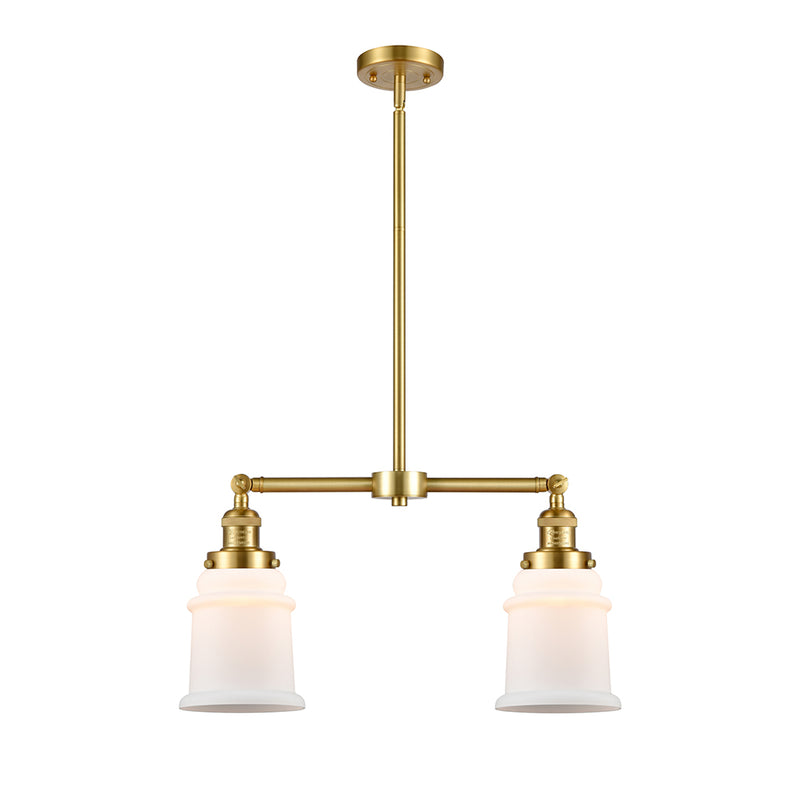 Canton Island Light shown in the Satin Gold finish with a Matte White shade