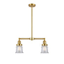 Canton Island Light shown in the Satin Gold finish with a Clear shade