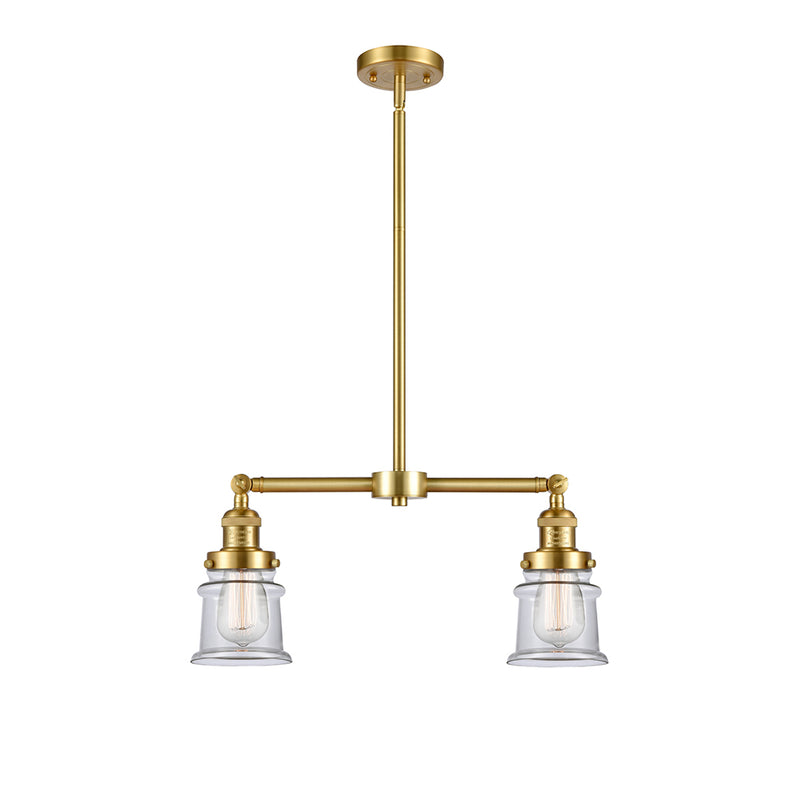 Canton Island Light shown in the Satin Gold finish with a Clear shade