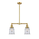 Canton Island Light shown in the Satin Gold finish with a Clear shade