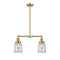 Canton Island Light shown in the Satin Gold finish with a Clear shade