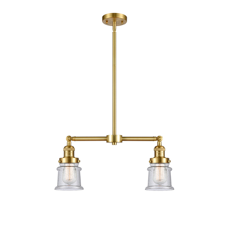 Canton Island Light shown in the Satin Gold finish with a Seedy shade