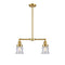 Canton Island Light shown in the Satin Gold finish with a Seedy shade