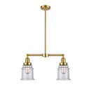 Canton Island Light shown in the Satin Gold finish with a Seedy shade