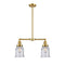 Canton Island Light shown in the Satin Gold finish with a Seedy shade