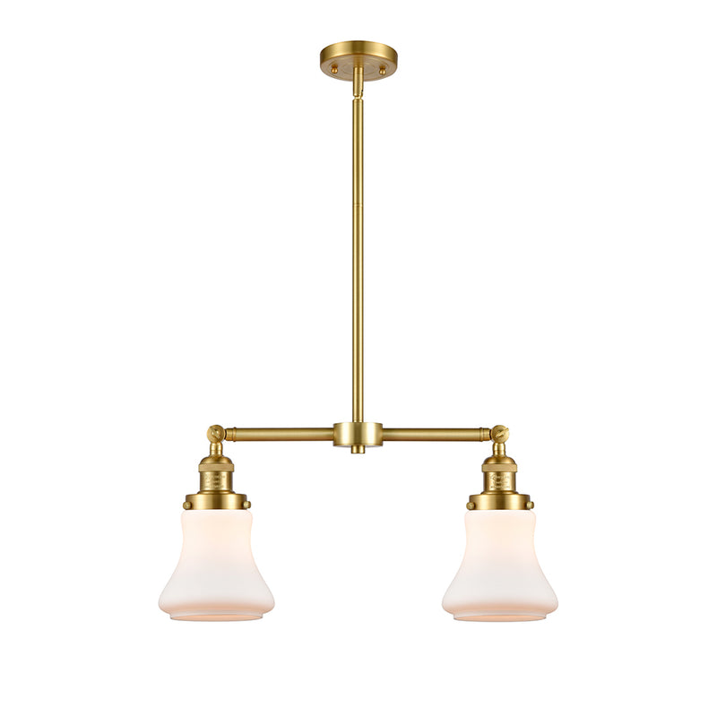 Bellmont Island Light shown in the Satin Gold finish with a Matte White shade