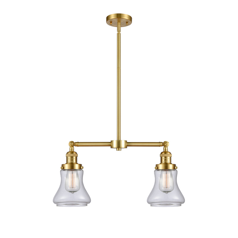 Bellmont Island Light shown in the Satin Gold finish with a Clear shade