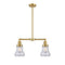 Bellmont Island Light shown in the Satin Gold finish with a Clear shade